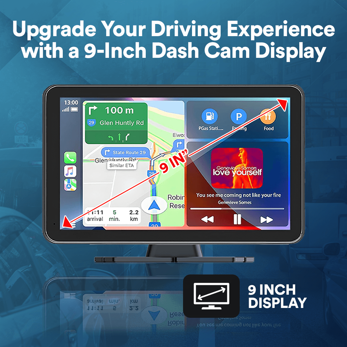 Smart Car Play Dash Cam 9"
