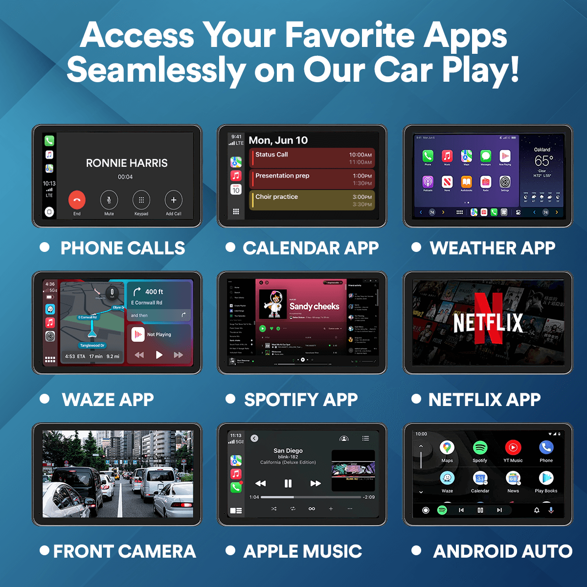 Smart Car Play Dash Cam 9"