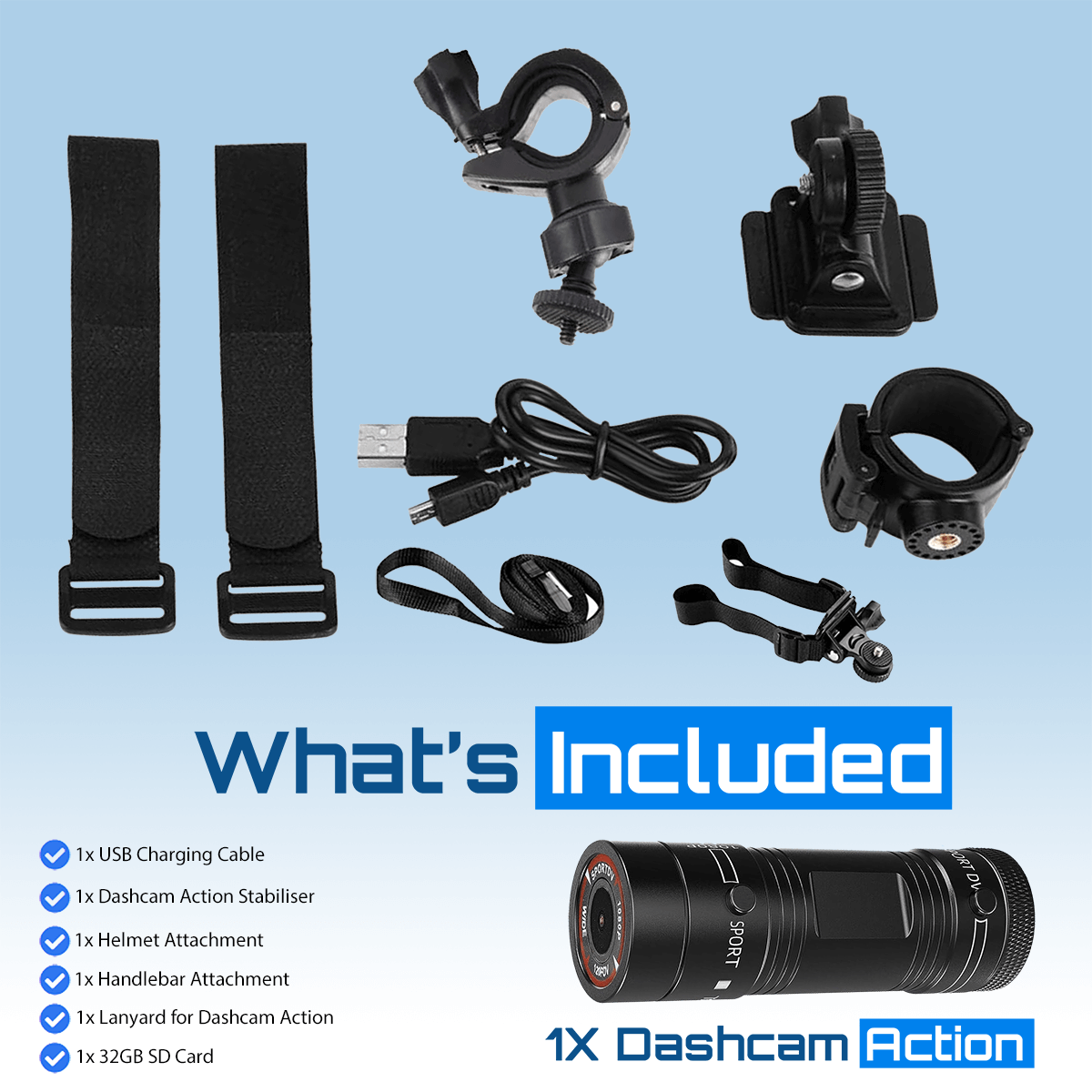 Dashcam Action (For Cyclists & Motorbikes) WIRELESS DP4