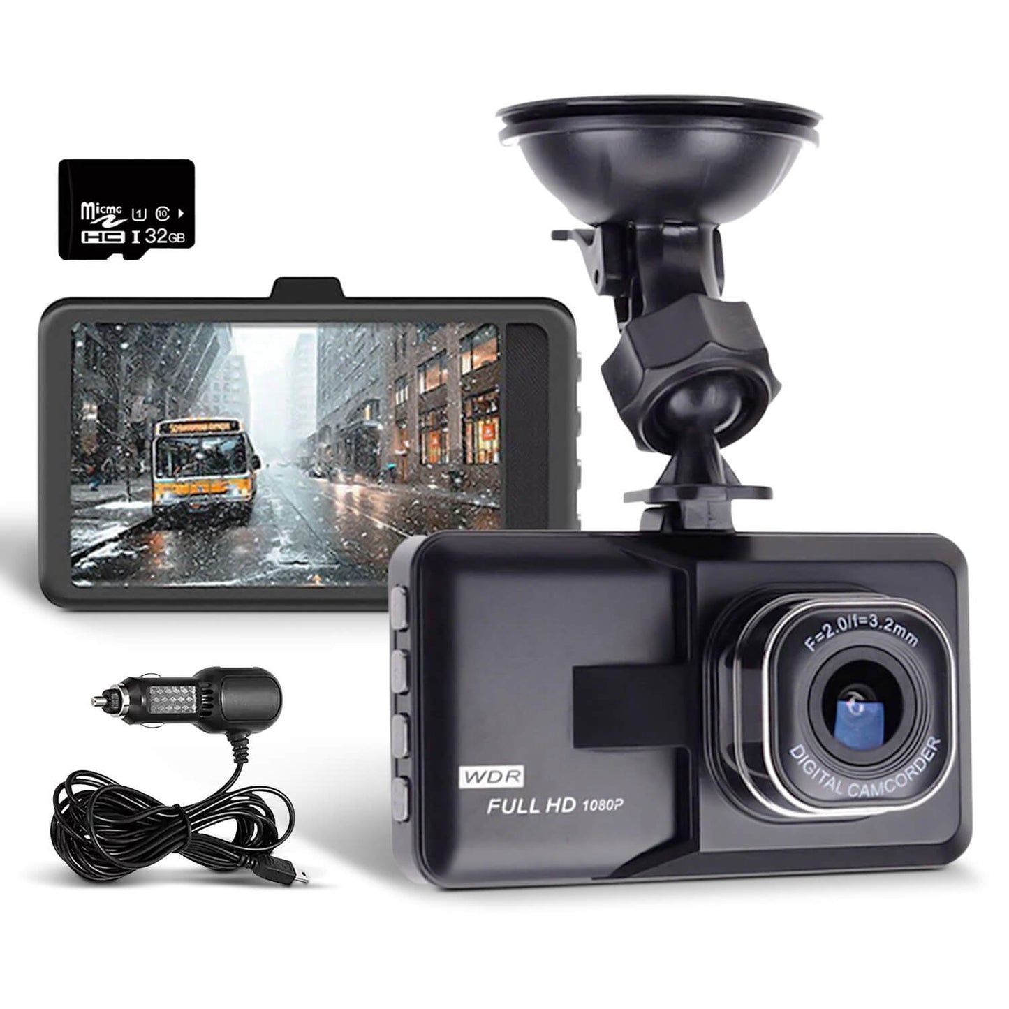 Perfect display with a 32GB SD Card Included With Mount and advanced recording